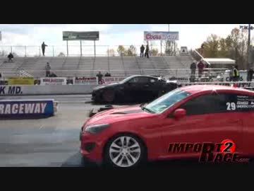 リベンジ！韓国ヒュンダイ改 が 日産GT-Rノーマル(３秒ハンデ)で挑む！