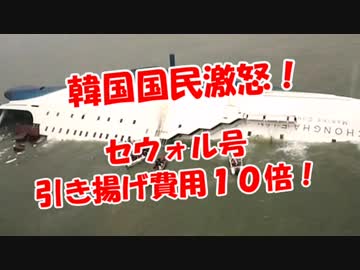 【韓国国民激怒】 セウォル号引き揚げ費用１０倍！