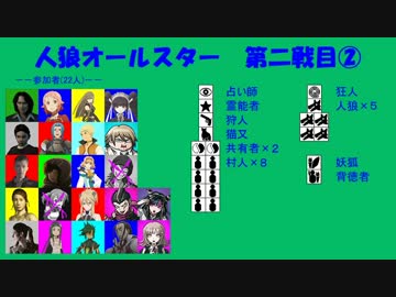 【人狼オールスター】第二戦目②