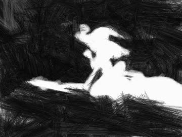 Bad Apple!!影絵を手書き風に（修正版）【HamSketch】