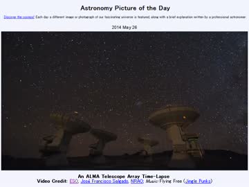 2014年 5月26日 ｢アルマ望遠鏡の微速度撮影動画｣-Astronomy Picture of the Day