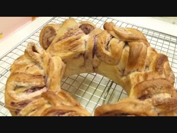 【235作】紫芋のリングパン作ってみた【パン作成】