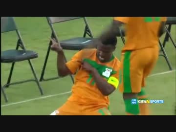 韓国KBSテレビ　日本×ザンビア　試合後のハイライト