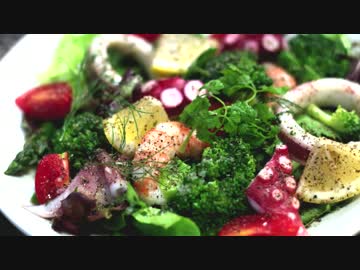 シーフード・サラダと海老のスープ♪