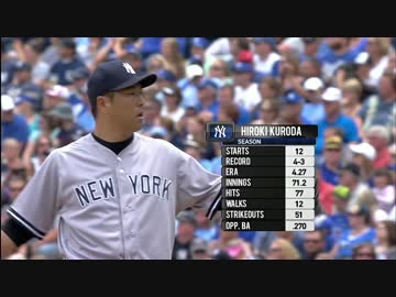 黒田博樹 7回2失点と好投も援護なく敗戦 ハイライト