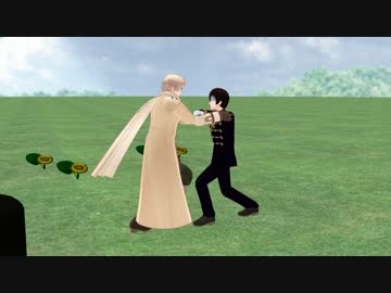 【APヘタリアMMD寸劇】ゆっくりで日露？＋G〇