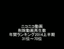 削除動画再生数ランキング2014上半期（31位～70位）