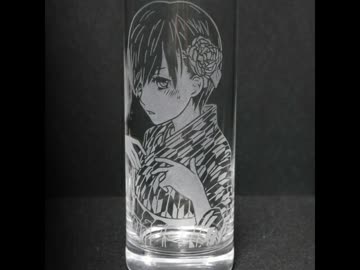 【痛グラス】河合律をグラスに彫ってみた【僕らはみんな河合荘】