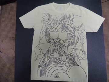 ユ○クロのＴシャツにフィオナ様の御尊体を描いてみた