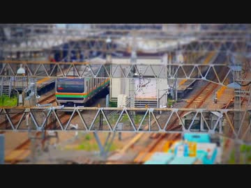 ミニチュア風　池袋の鉄道