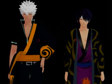 【MMD銀魂】クロ銀と高杉でBadApple!!【完成っぽい】