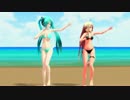 【MMD】すーぱあふぇくしょん（大人あぴミク、IA水着）