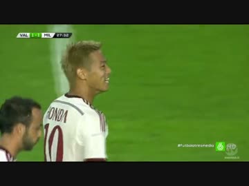 本田圭佑 全タッチ集 フリーキック1ゴール vs バレンシア  Honda vs Valencia 