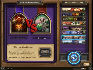 Hearthstone - ウォーリアーチャレンジ