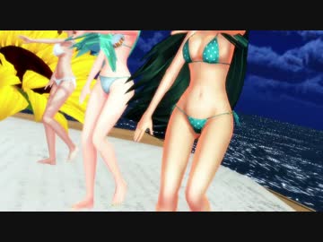 水着で、まっさらブルージーンズ_ずん子＆ささら＆俺の嫁 (早苗)