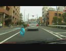 車載動画　逆走の浮き輪と正面衝突