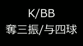 【日本プロ野球】シーズンK/BBランキング