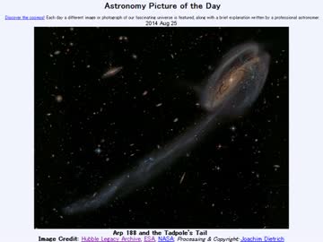 2014年 8月25日 ｢Arp 188とおたまじゃくしの尾｣-Astronomy Picture of the Day
