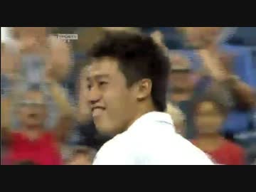 錦織圭が勝利、ベスト4進出の瞬間！