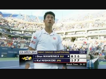 全米オープン2014 準々決勝 錦織圭vsワウリンカ 1/2