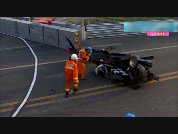 【ニック】 フォーミュラE 最終ラップで大クラッシュ！　※スロー有り