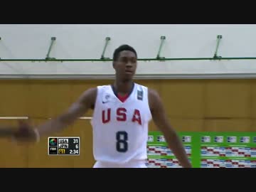 【高校バスケ】 日本 vs アメリカ 【2014年】 1stQ2/2