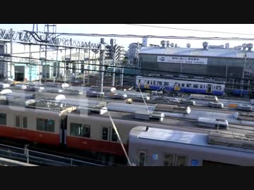 【阪神】尼崎車庫に留置されているえちぜん鉄道のアレを列車内から+連結