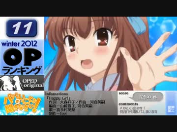 12冬春 アニメopランキング Part3 4 ニコニコ動画