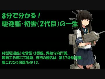 【艦これ】8分で分かる！駆逐艦・初雪の一生