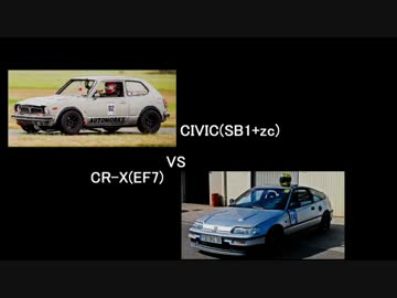 窓ガラスが割れても攻め続けるッ!! 初期型シビック vs CR-X!!