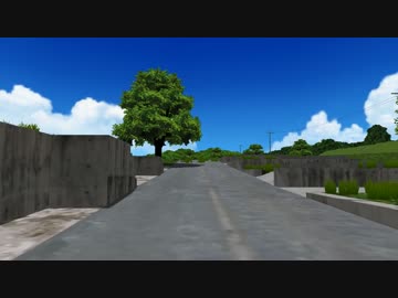 【MMD】公園付近の道路を走ってみるテスト４