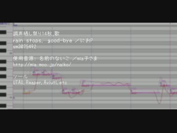 【調声晒し祭り14秋_歌】 rain stops, good-bye 【名前のないこ】