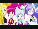 ハピプリさん達に勇気が生まれる場所をバックに変身してもらった