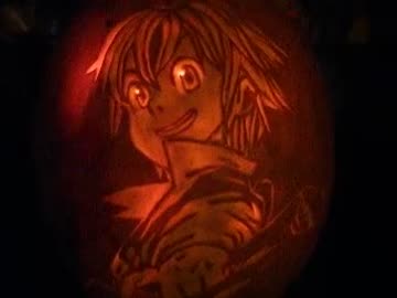 ハロウィンかぼちゃで「七つの大罪　メリオダス」を彫ってみた