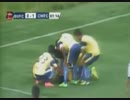 インド　サッカー選手　ゴール決め調子に乗って宙返りして　失敗し死亡