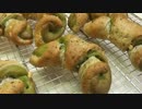 【374作】黒ごまと抹茶のチョコロールパン作ってみた【パン作成】