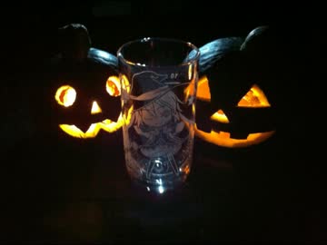 【痛グラス】初音ミク ～ハロウィンver.～【彫ってみた】