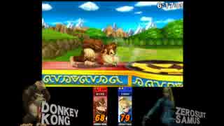スマメイト対戦動画　1Pあくせる(ドンキー)VS 2Pさめはだ氏(ゼロサム)