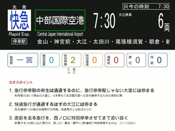 【名鉄名古屋駅】カオスな平日7時台【発車標再現】（後半）