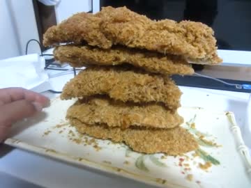 【大盛りハッスル】野獣先輩の動画を観てチキンカツタワーを食べてみた