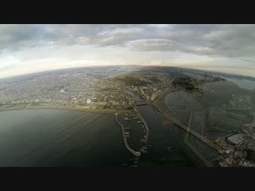 西日の江の島一周飛行 「きまぐれラジコン空撮」