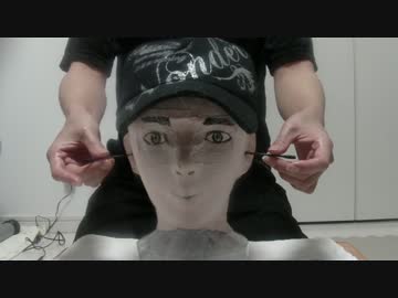 ダミーヘッドにゆっくり耳マッサージ＆ゆっくり綿棒耳かき