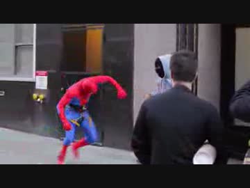 【本気ドッキリ】スパイダーマンがマジでビルから落下登場