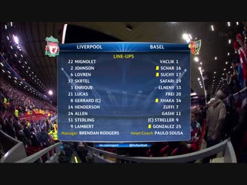 【CL】Liverpool v Basel【GL】