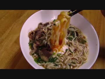 ［手抜きランチ］月見ぶっかけうどん