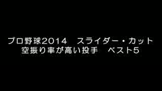 プロ野球2014　スライダー・カットボール 空振り率が高い投手　ベスト5