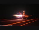 【音量注意】　夜間着艦の様子　空母　カール・ヴィンソン