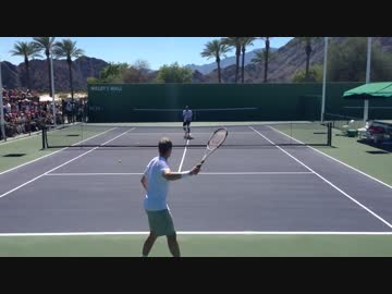 フェデラーの練習風景(With S.Edberg Indian Wells-BNP Paribas Open)