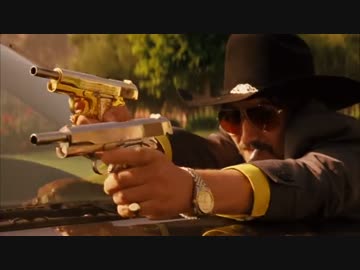 映画俺たちサボテン・アミーゴよりメキシコの麻薬王と銃撃戦