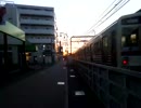 朝日に向かって走る京王線